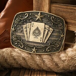 New Mens Western Cowboy Poker Belt Buckle